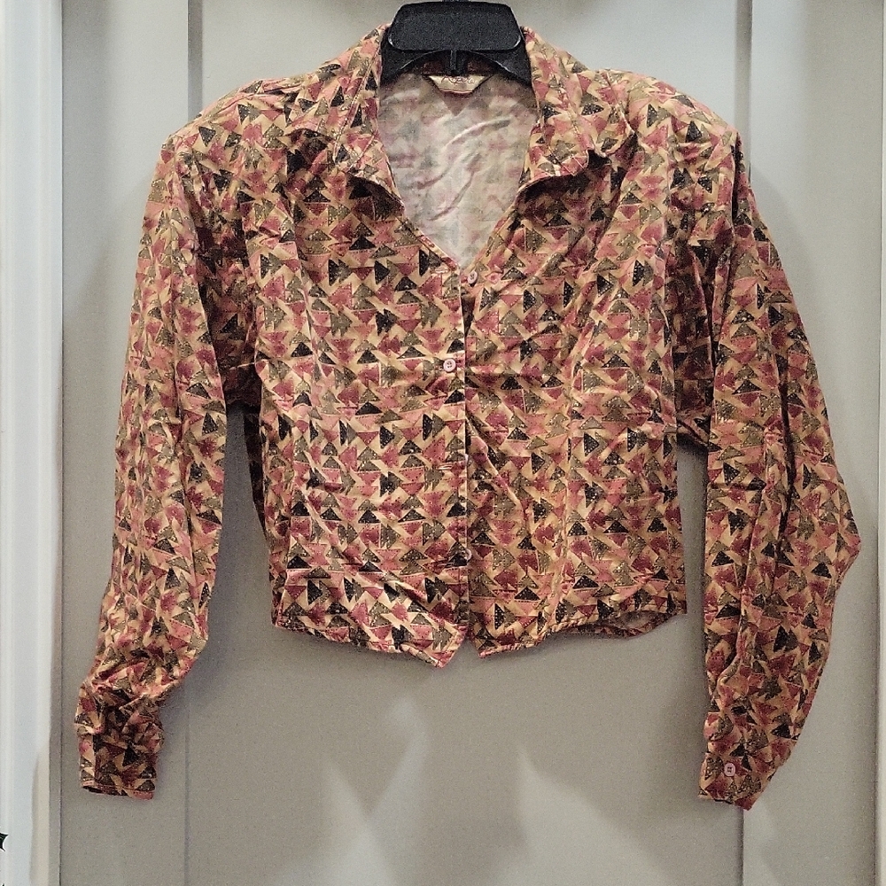 Roper Multicolor Geometric Button Down Shirt - image 1